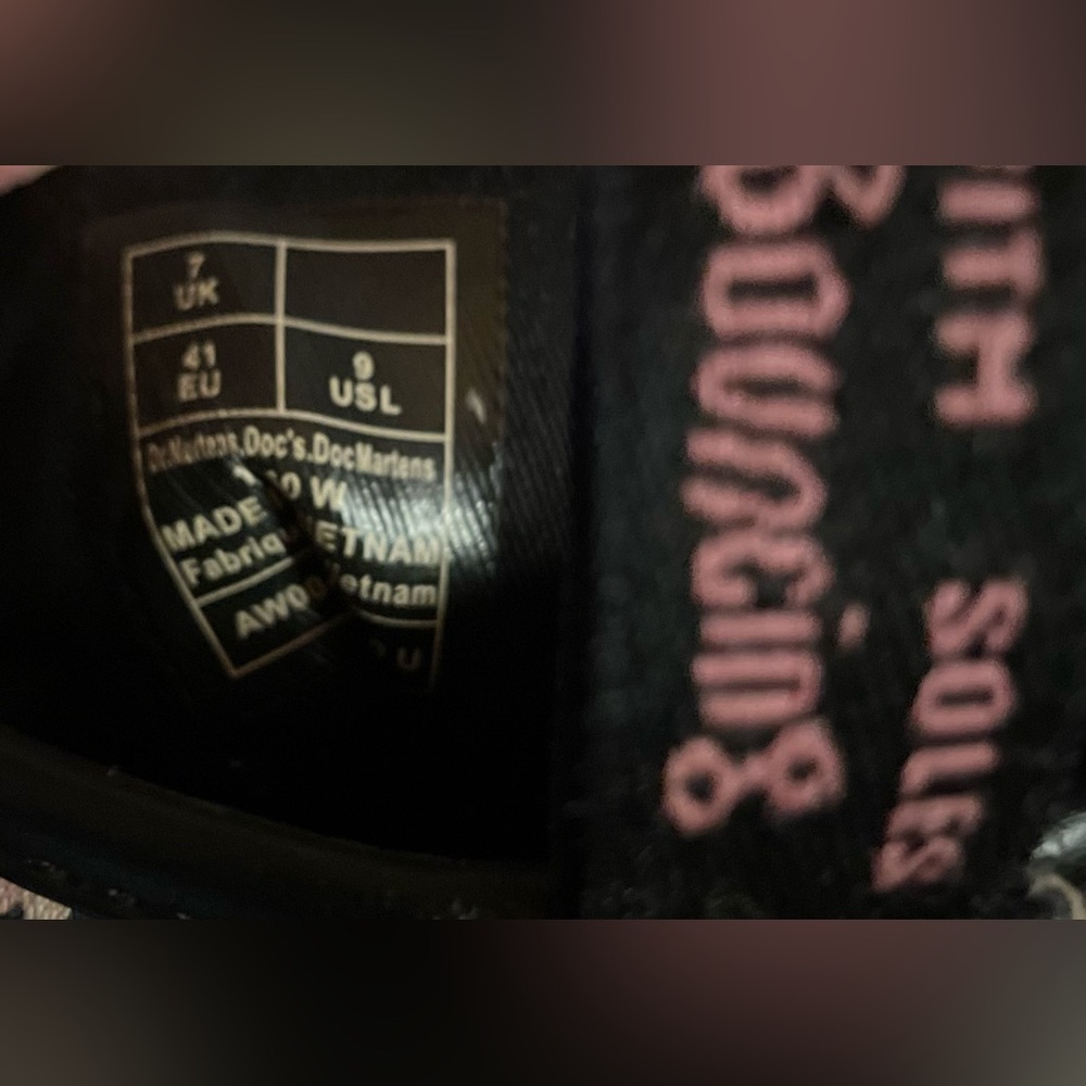Dr. Martens Black Floral Airwair Combat Boots - Picture 4 of 11